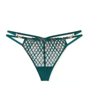 Victoria's secret very sexy shimmer embroidery strappy thong panty MEDIUM